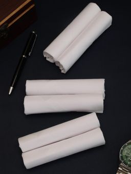 Alvaro Castagnino - Men White Pure Cotton Handkerchiefs (Pack of 6)