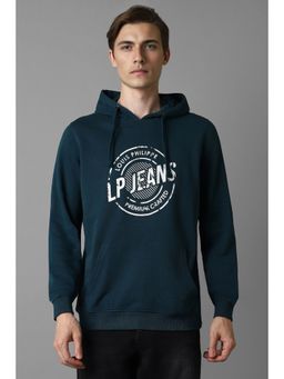 Louis Philippe - Men Casual Teal Print Sweatshirt