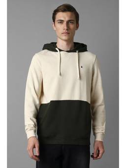 Louis Philippe - Men Casual Cream Print Sweatshirt