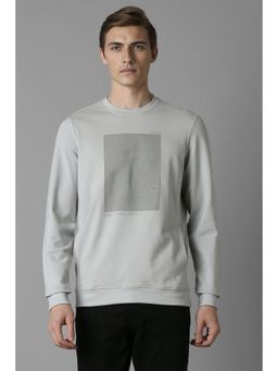 Louis Philippe - Men Casual Grey Print Sweatshirt