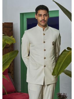 Philocaly - Tejas Slim Plain Off White Bandh Gala