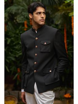 Philocaly - Eclipse Slim Plain Black Bandh Gala