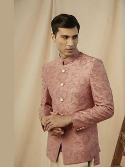 Philocaly - Pink Rose Slim Printed Pink Bandh Gala