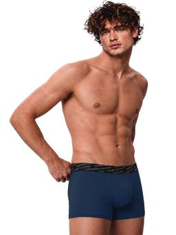 Van Heusen - Men Blue 4 Way Stretch 3D Logo Waistband Tactel Trunk
