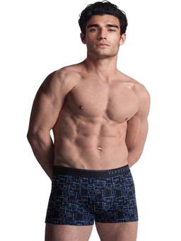 Van Heusen - Men Black Allover Print 4 Way Stretch Body Defining Fit Trunk