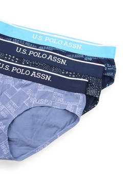 U.S. POLO ASSN. - Men Multicolor Abrasion Free Printed OEB24 Briefs - (Pack Of 3)