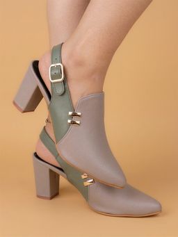 Alberto Torresi - Women’s Grey and Olive Slingback Sandal Heels