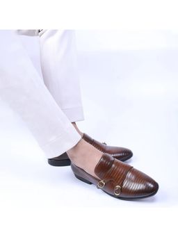 Monkstory - Atelier 1970 Textured Double Monk Strap - Brown