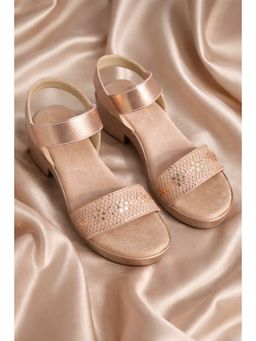 SCENTRA - Women's Block Heel Sandals - Rose Gold