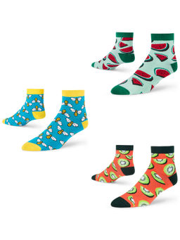 Dynamocks - Cotton Ankle Length Scoks (Pack of 3)