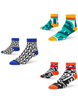 Dynamocks - Cotton Ankle Length Scoks (Pack of 3)