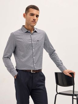 The Bear House - Men Blue Checks Formal Shirt