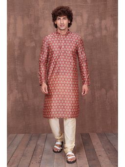 ETHNIC INDIA - Polyester Red Regular Straight Kurta