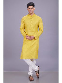 ETHNIC INDIA - Paisley Cotton Yellow Regular Straight Kurta