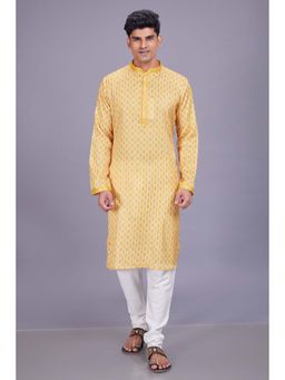 ETHNIC INDIA - Embellished Polyester Yellow Regular Straight Kurta