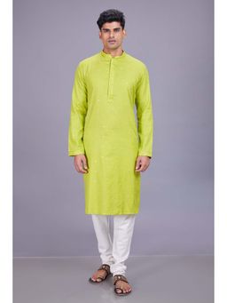 ETHNIC INDIA - Embellished Polyester Green Regular Straight Kurta