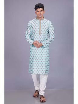 ETHNIC INDIA - Ethnic Motifs Polyester Blue Regular Straight Kurta