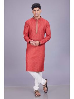 ETHNIC INDIA - Polyester Red Regular Straight Kurta