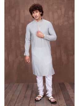 ETHNIC INDIA - Polyester Blue Regular Straight Kurta