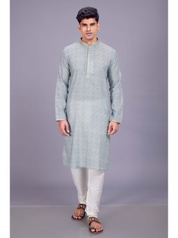 ETHNIC INDIA - Ethnic Motifs Polyester Green Regular Straight Kurta