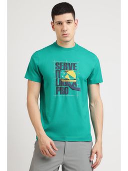 Reebok - Men Green Round Neck T-Shirt