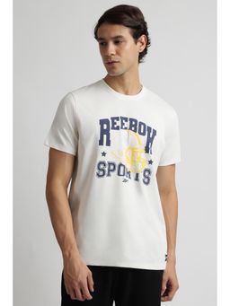 Reebok - Men White Round Neck T-Shirt