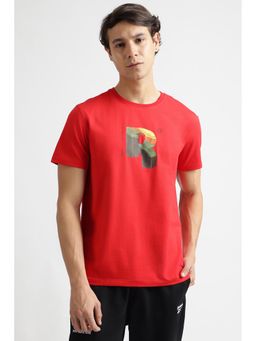 Reebok - Men Red Round Neck T-Shirt
