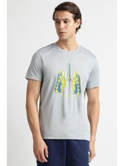 Reebok - Men Grey Round Neck T-Shirt