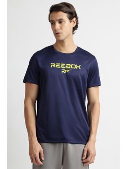 Reebok - Men Navy Blue Round Neck T-Shirt