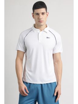 Reebok - Men White Collar Neck Polo T-Shirt
