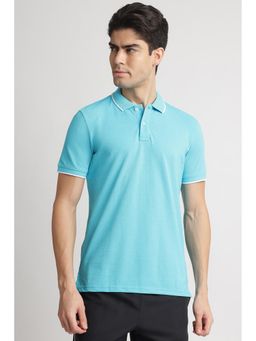 Reebok - Men Blue Collar Neck Polo T-Shirt