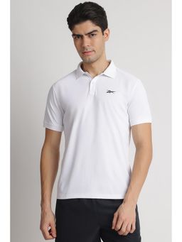 Reebok - Men White Collar Neck Polo T-Shirt