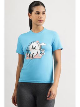 Reebok - Women Blue Round Neck T-Shirt