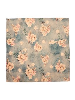 The Tie Hub - Beige with Roses Print Pocket Square