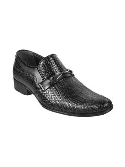 Metro - Men Black Leather Formal Moccasins Shoes