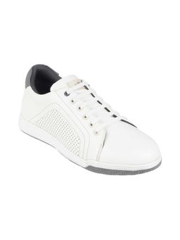 Metro - Men White Faux Leather Sneakers