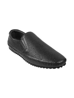 Metro - Men Black Leather Casual Loafers Shoes