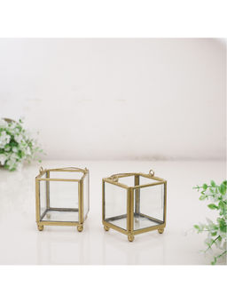 HomeTown - Metal Lantern in Amber Colour