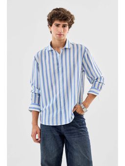 Snitch - Blue Stripes Regular Fit Shirt