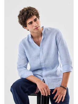 Snitch - Blue Solid Regular Fit Shirt