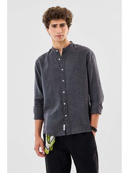 Snitch - Grey Solid Regular Fit Shirt