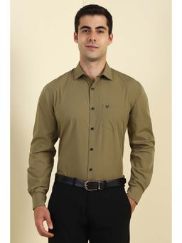 Allen Solly - Khaki Solid Slim Fit Shirt