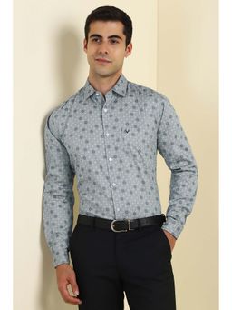 Allen Solly - Grey Printed Slim Fit Shirt