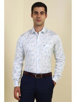 Allen Solly - White Printed Slim Fit Shirt