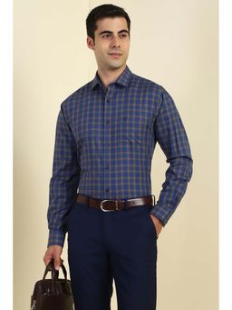 Allen Solly - Blue Checks Slim Fit Shirt
