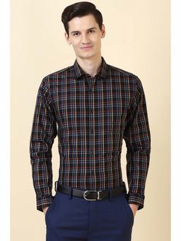 Allen Solly - Black Checks Slim Fit Shirt