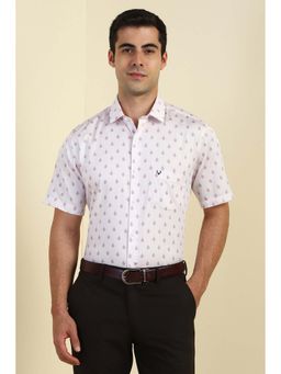 Allen Solly - Cream Printed Slim Fit Shirt