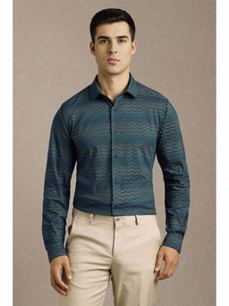 Louis Philippe - Navy Blue Printed Slim Fit Shirt
