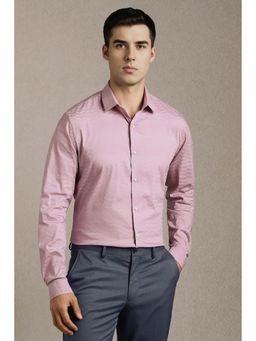 Louis Philippe - Pink Self Design Slim Fit Shirt