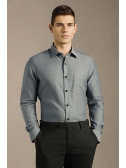 Louis Philippe - Grey Solid Regular Fit Shirt